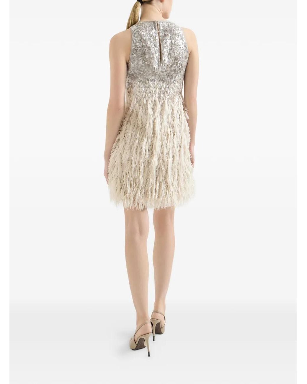 Brunello Cucinelli White Dazzling Dégradé Mini Dress