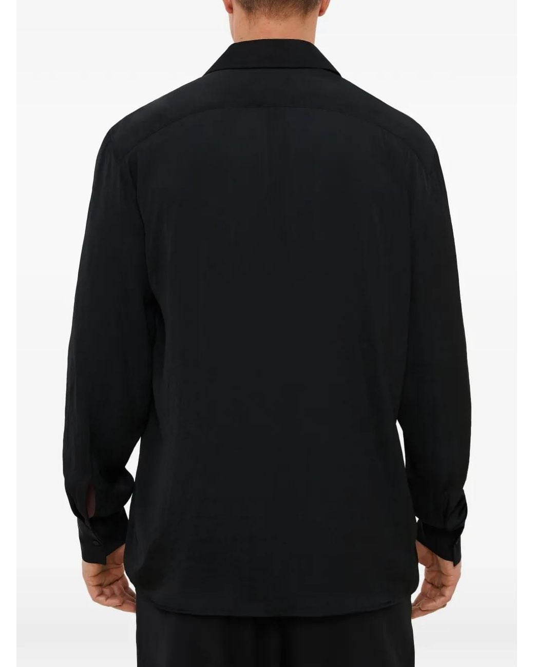 Tessitura Body Couture Black Button-Fastening Long-Sleeve Shirt for men