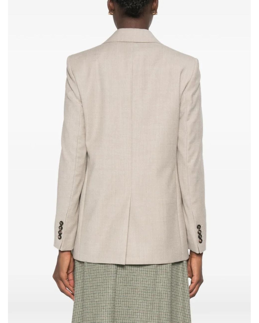 Max Mara White Blazer En Flanelle De Laine À Simple Boutonnage