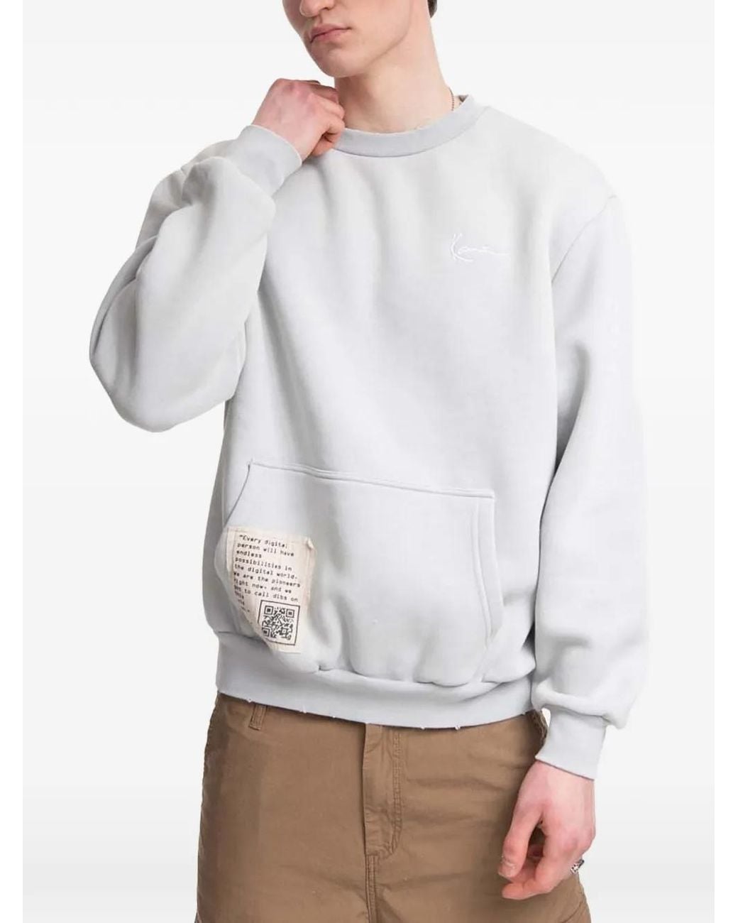 Karlkani Gray Logo-Embroidered Sweatshirt for men