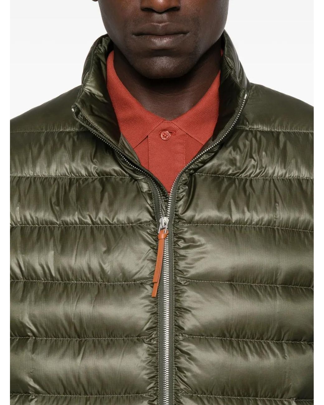 Jil Sander Green Quilted Puffer Jacket for men