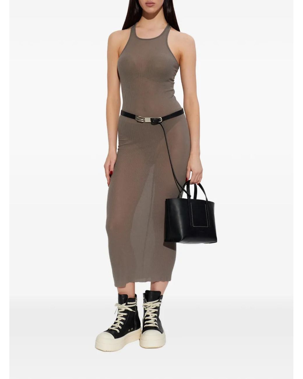 Rick Owens Gray Sleeveless Dress