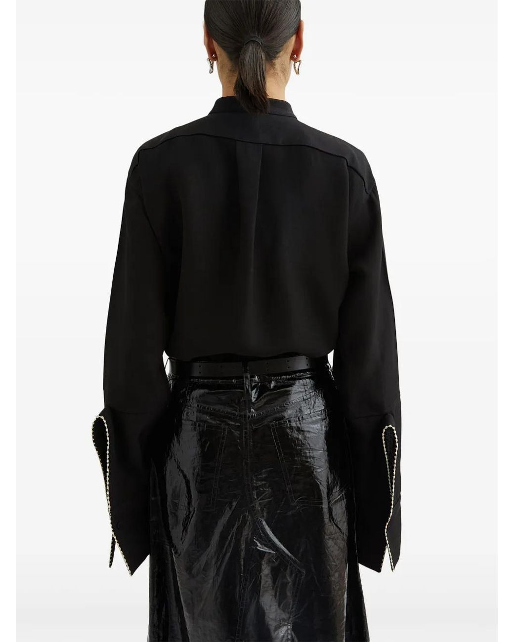 Jil Sander Black Pleated Shirt