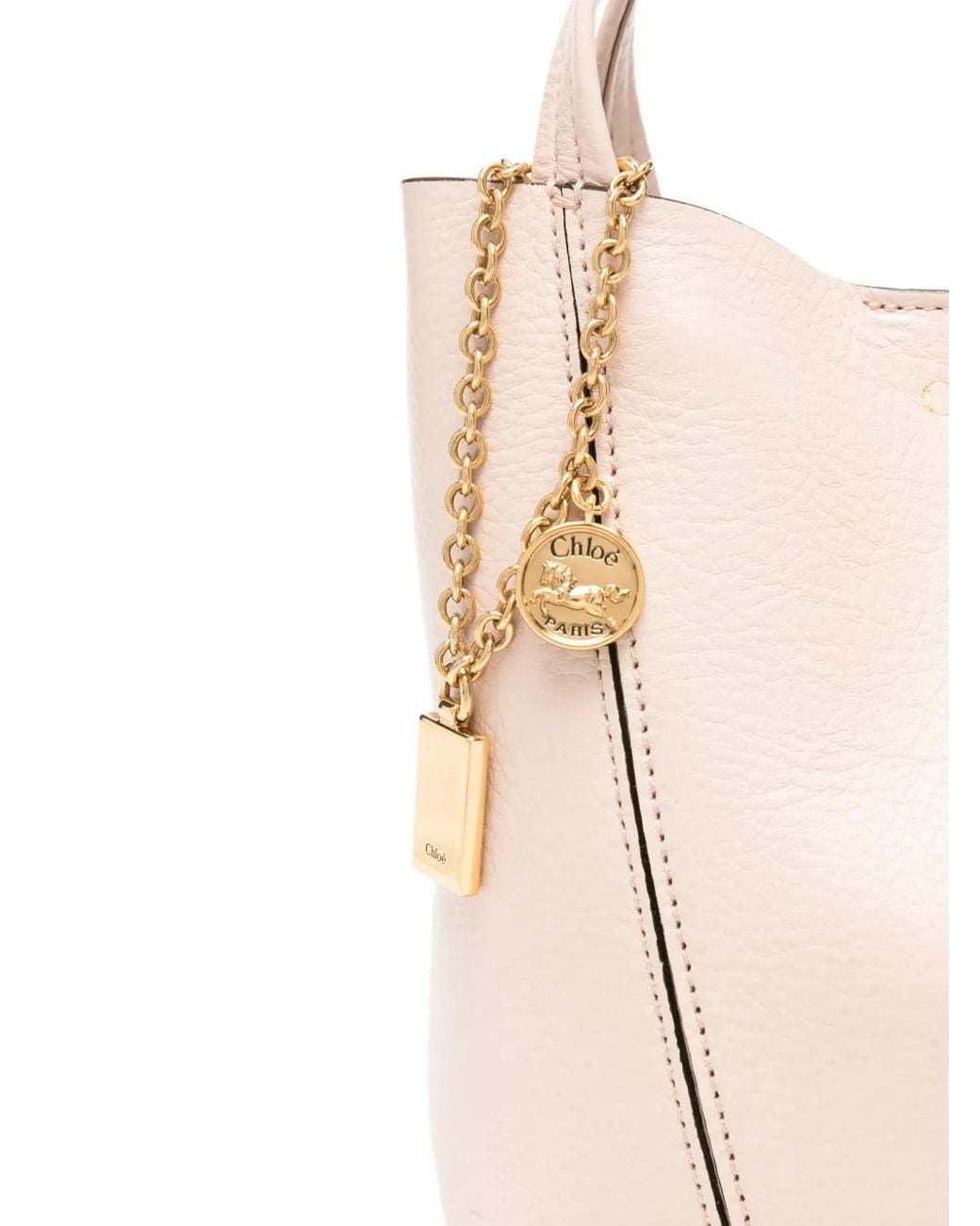 Chloé Natural Chloé Spin Small Leather Tote