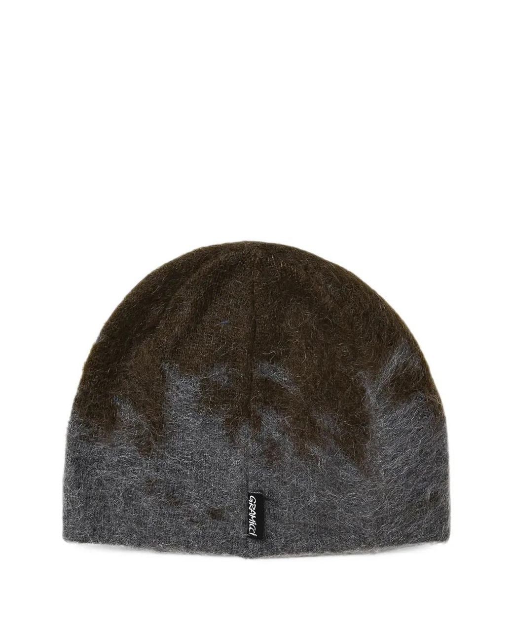 Gramicci Brown Bonnet En Mohair À Imprimé Éclaboussures for men