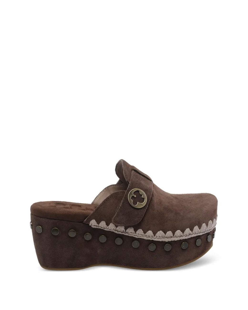 Zuecos Con Apliques Mou de color Brown