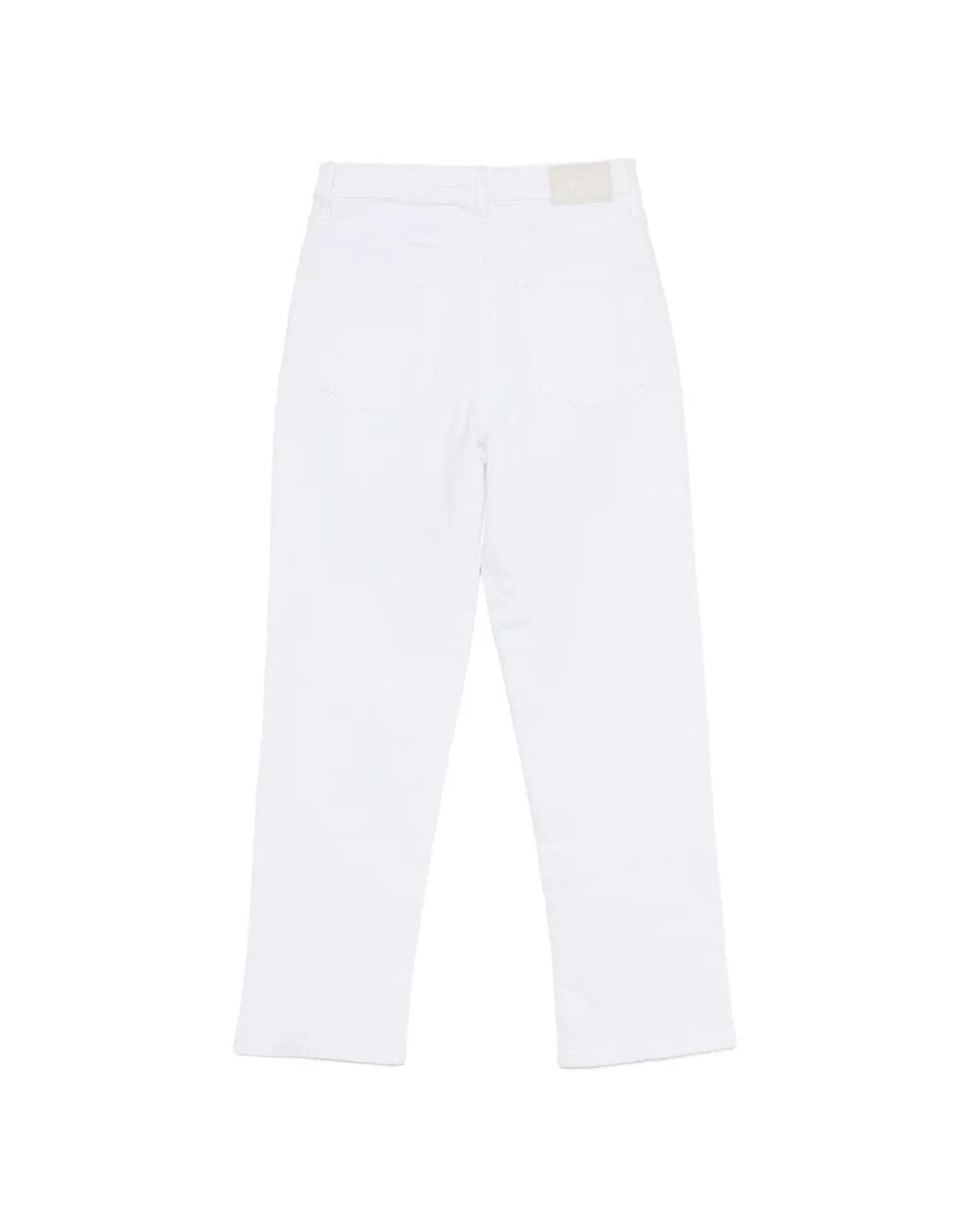 DKNY White Logo-Patch Straight-Leg Jeans