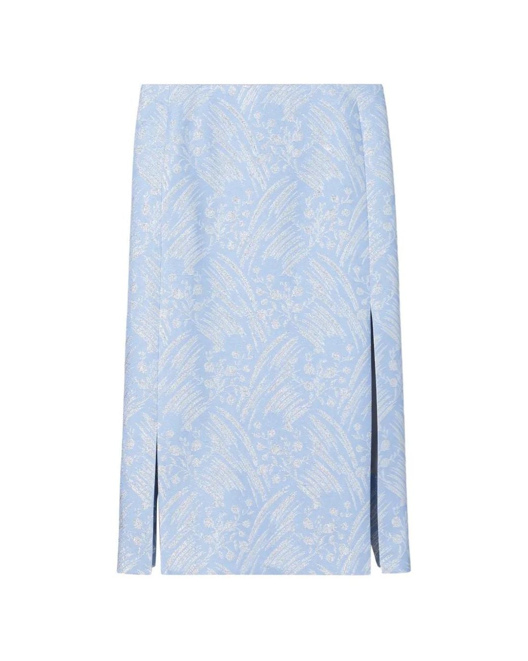 Tory Burch Blue Silk Jacquard Skirt