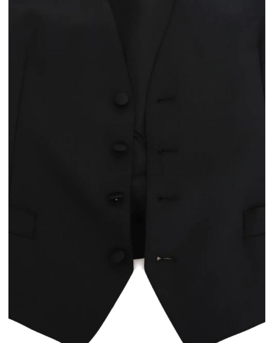 Dolce & Gabbana Black V-Neck Waistcoat for men