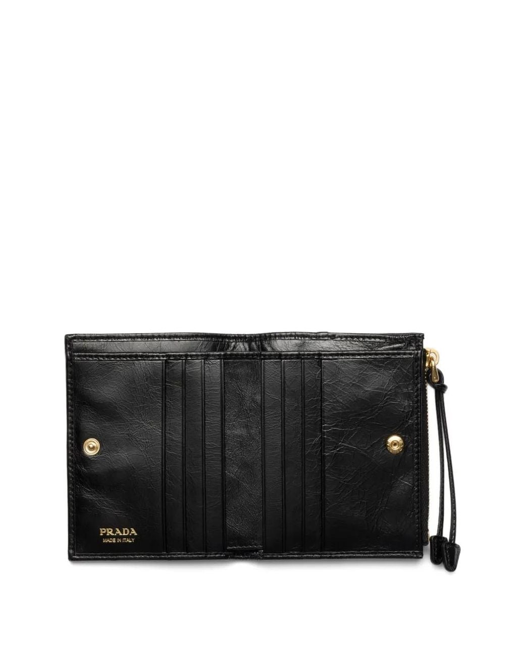 Prada Black Strukturiertes Portemonnaie