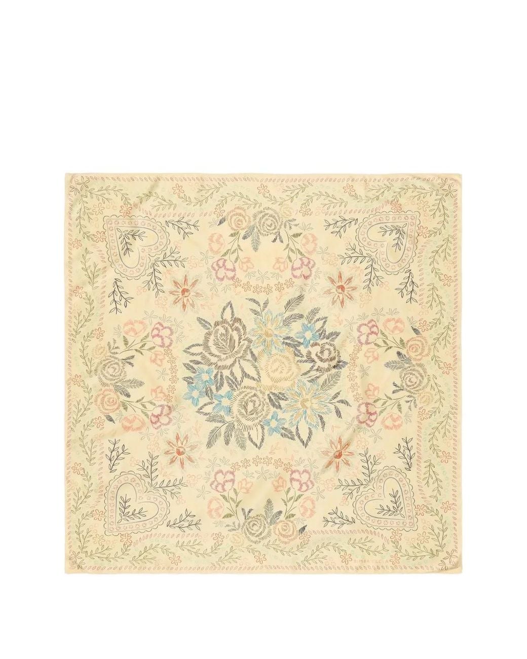 Bimba Y Lola Natural Vanilla Floral Brushstroke Scarf