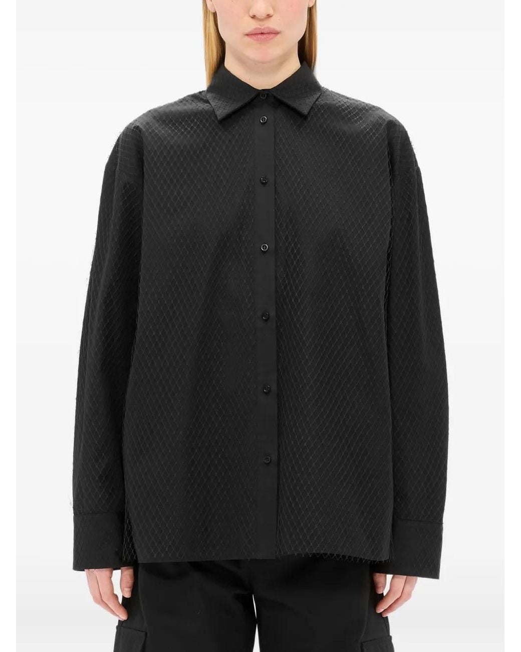 MSGM Black Textured Shirt