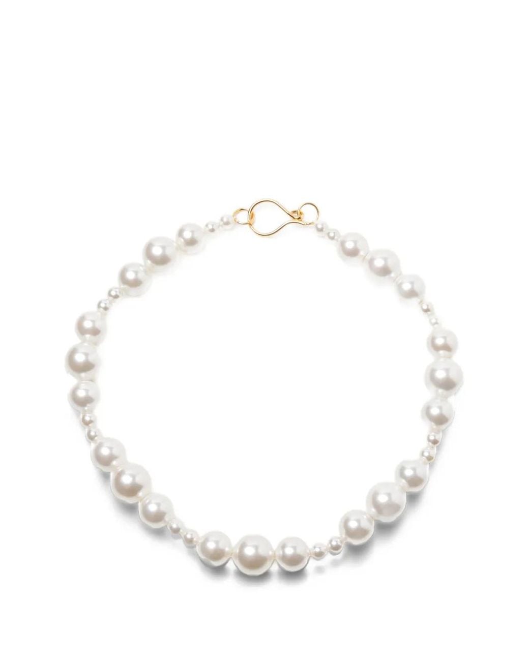Beatriz Palacios White Domingo Pearl-Embellished Necklace