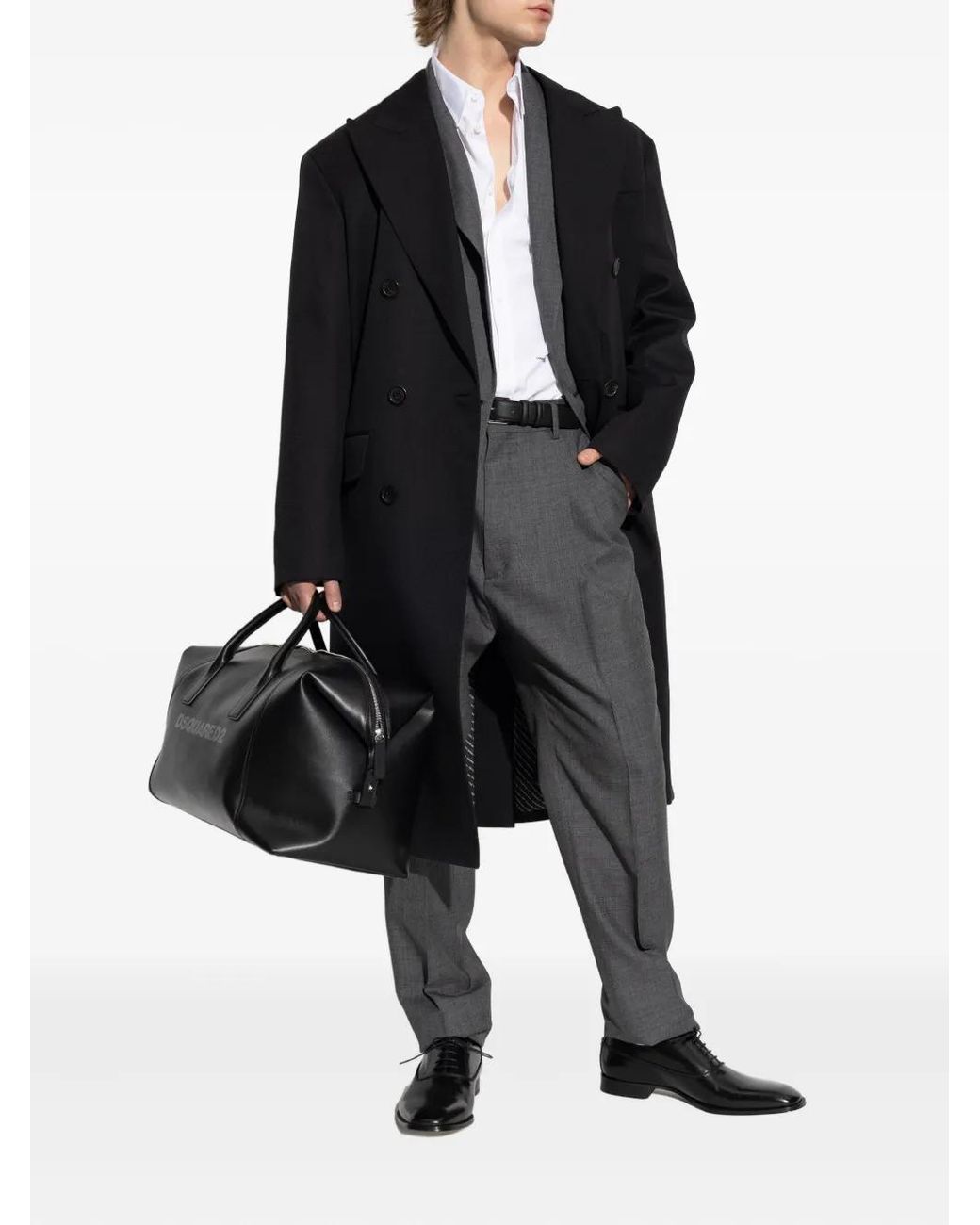 DSquared² Black Evening Double Breast Coat Clothing for men