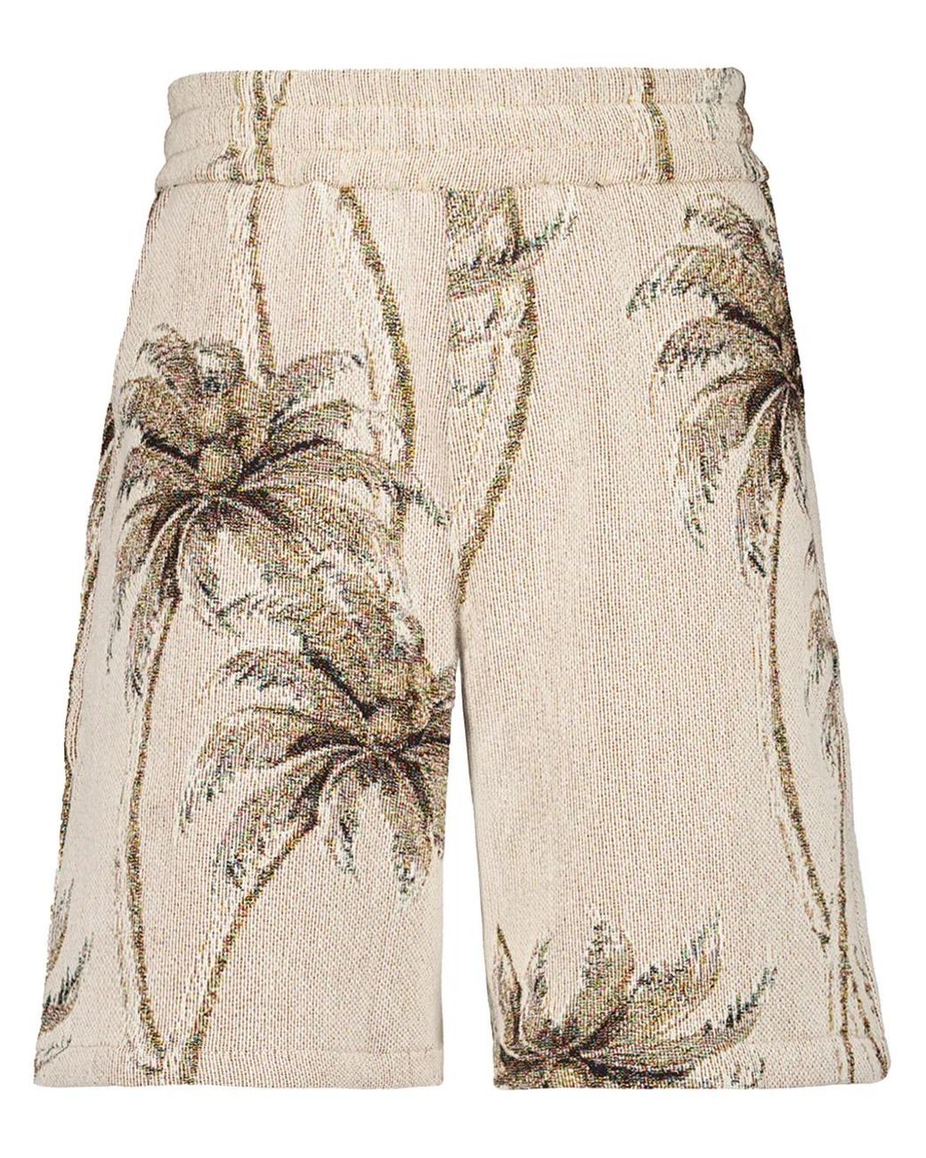 Amiri Natural Twisted Palms Tapestry Shorts for men