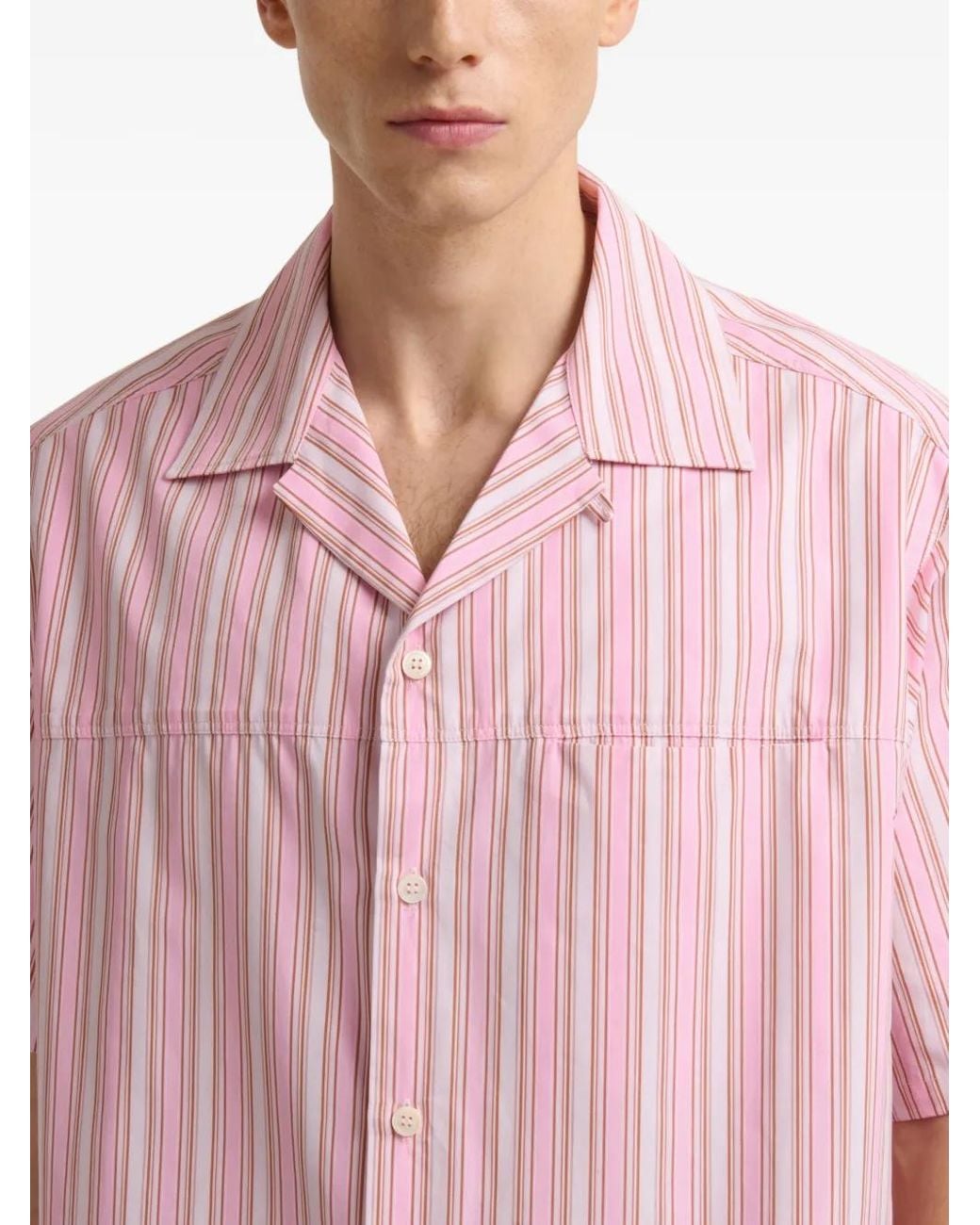 Camisa A Rayas Con Cordones Marni de hombre de color Pink
