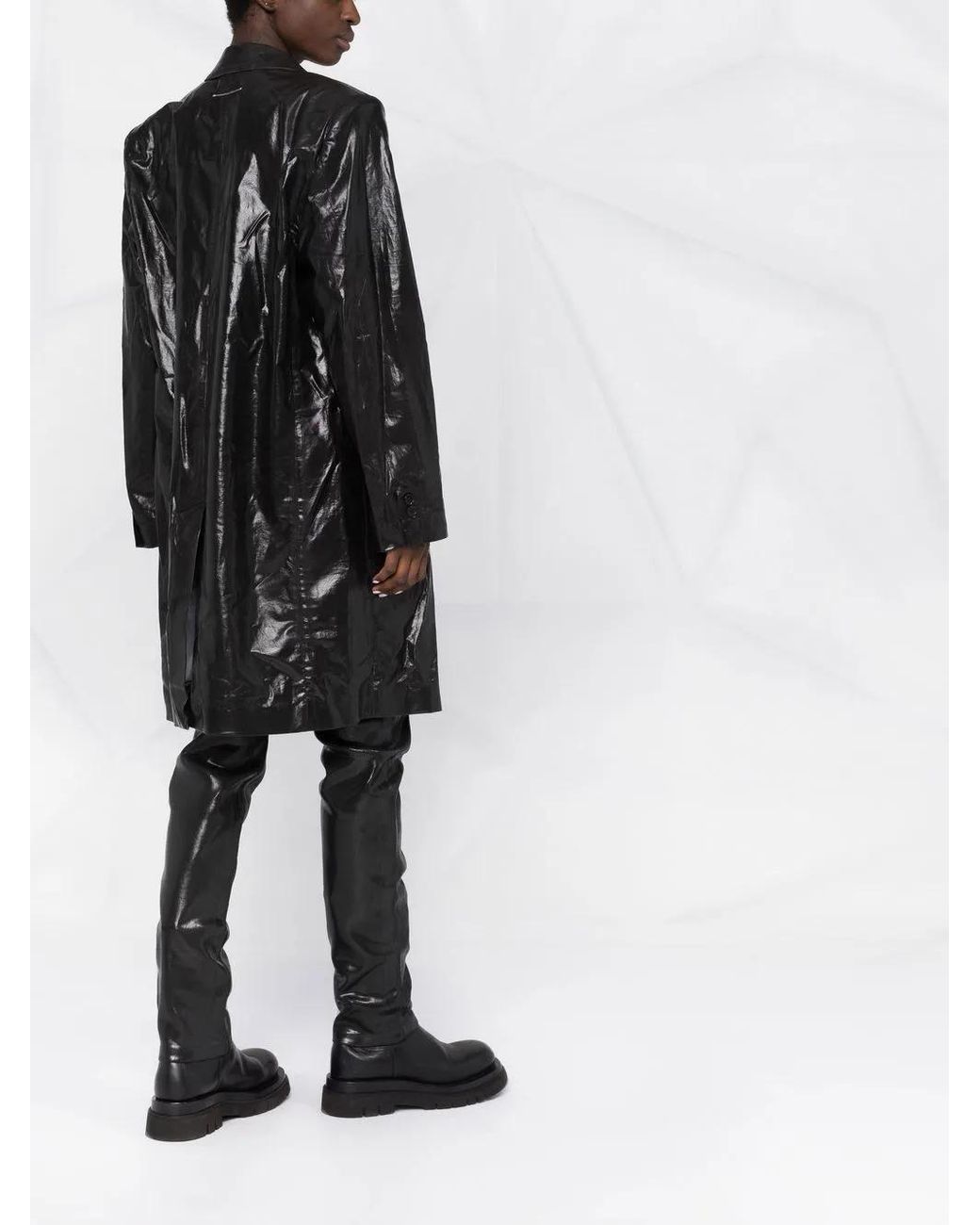 MM6 by Maison Margiela Black Coated Single-Breasted Coat