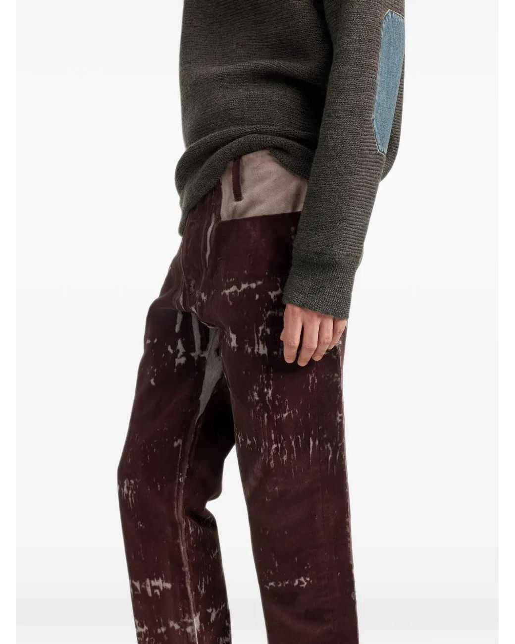 Maison Margiela Purple Flocked Denim Trousers for men