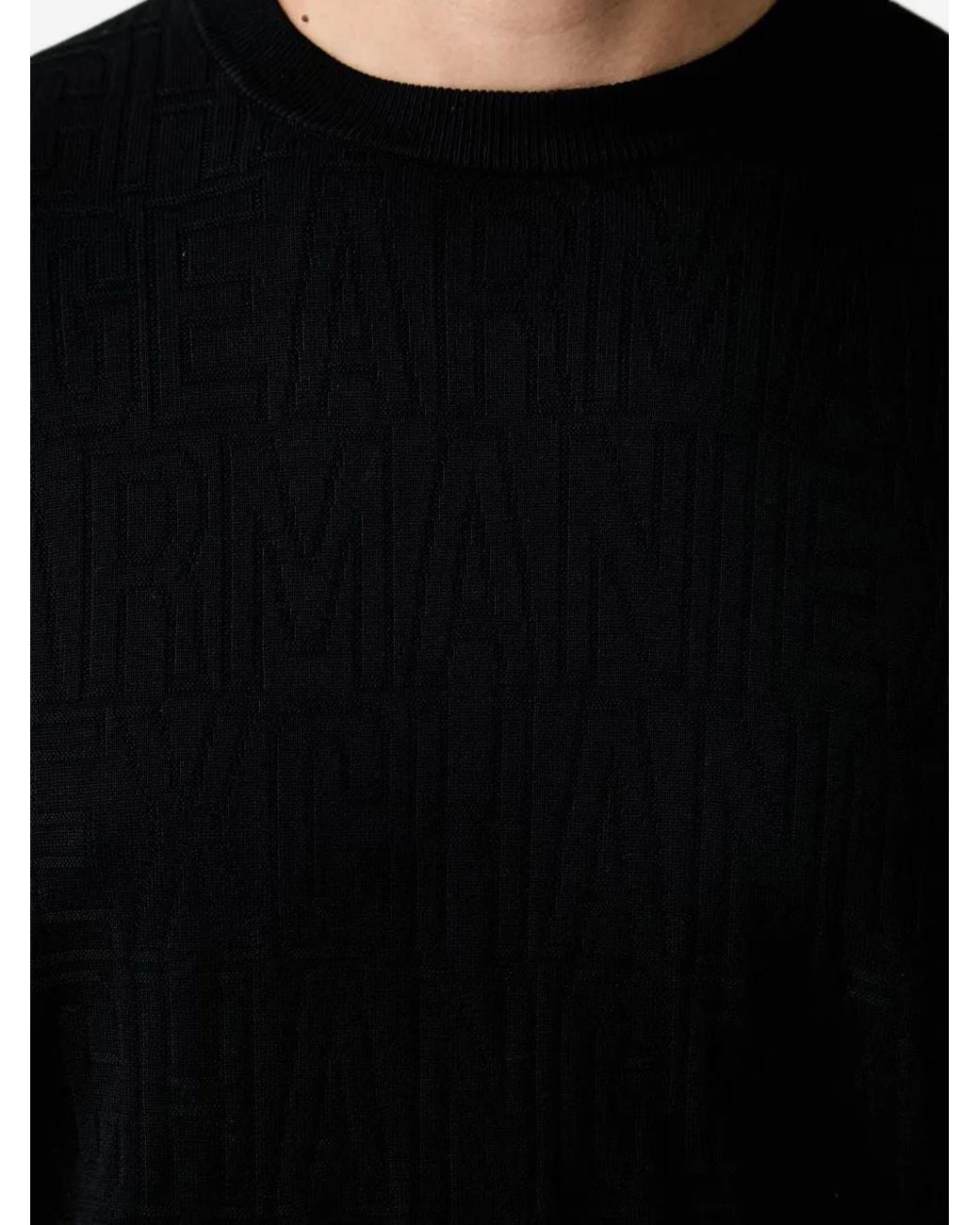 ARMANI EXCHANGE Black Long-Sleeves Sweater for men