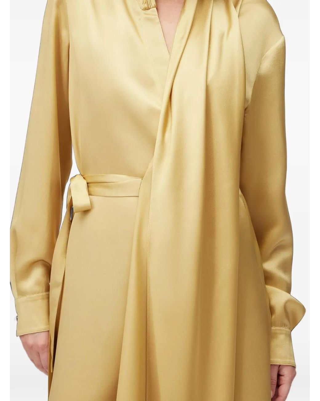 RETORI Metallic Scarf-Detail Midi Dress