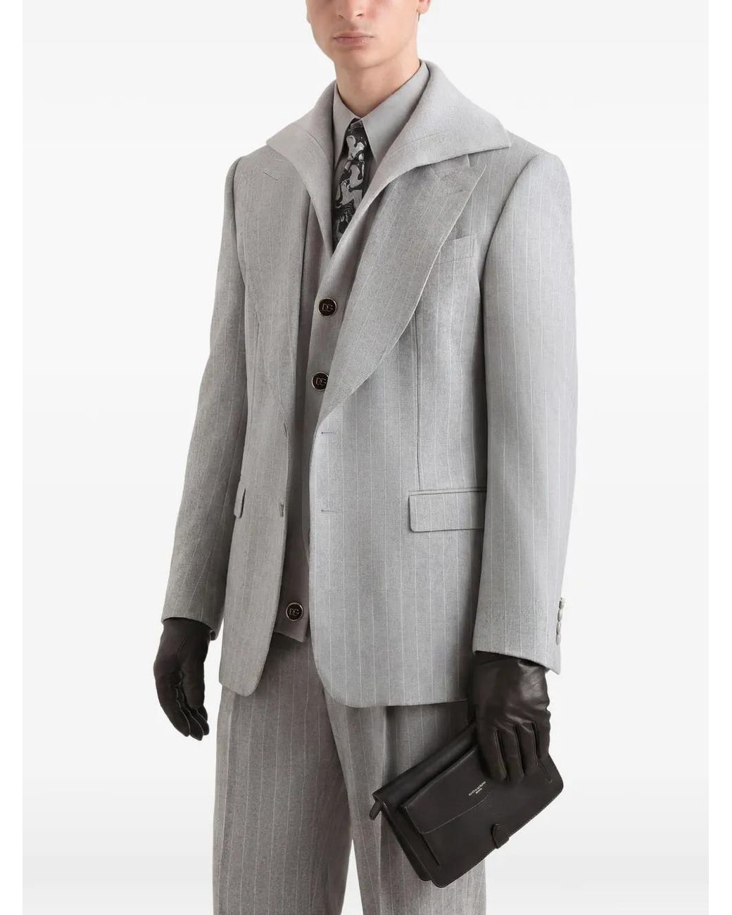 Dolce & Gabbana Gray Martini Single-Breasted Jacket for men