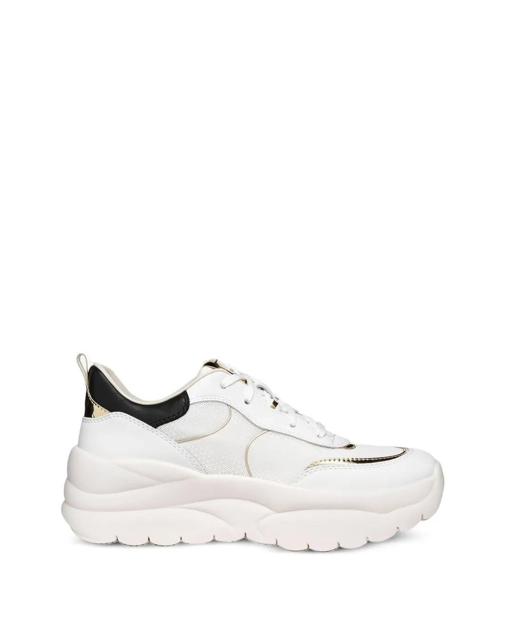 Geox White Xtors Panelled Mesh-Panel Sneakers