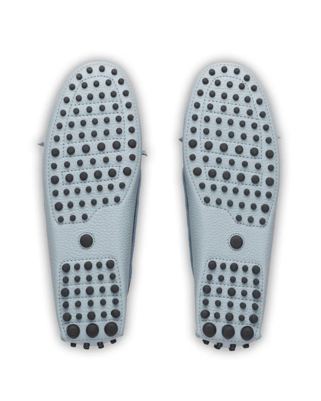 Car Shoe Blue Grained-Leather Driving Shoes