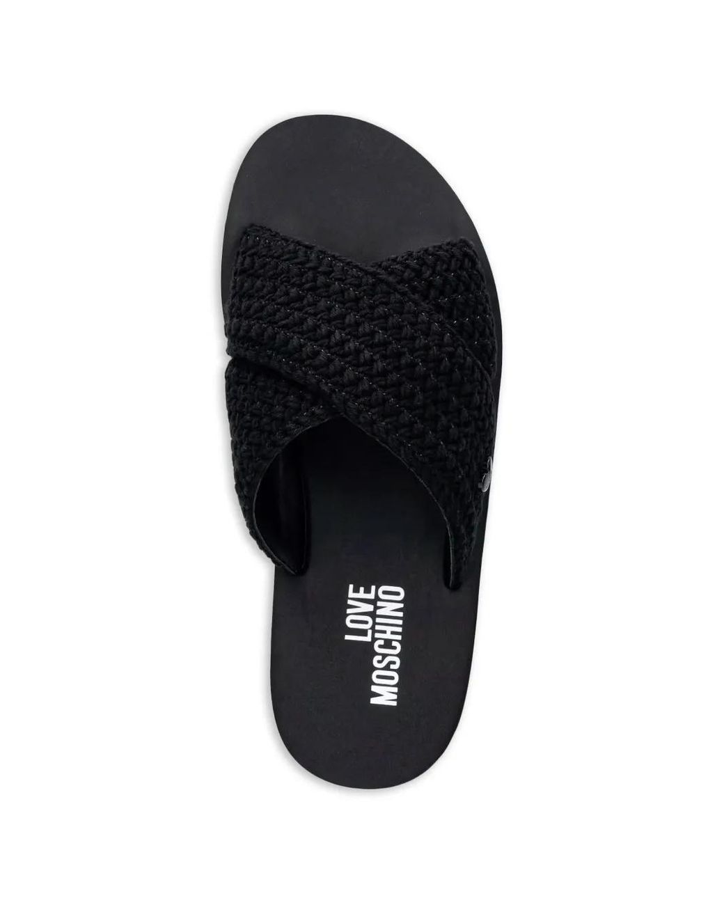 Love Moschino Black Woven Crossover Sandals