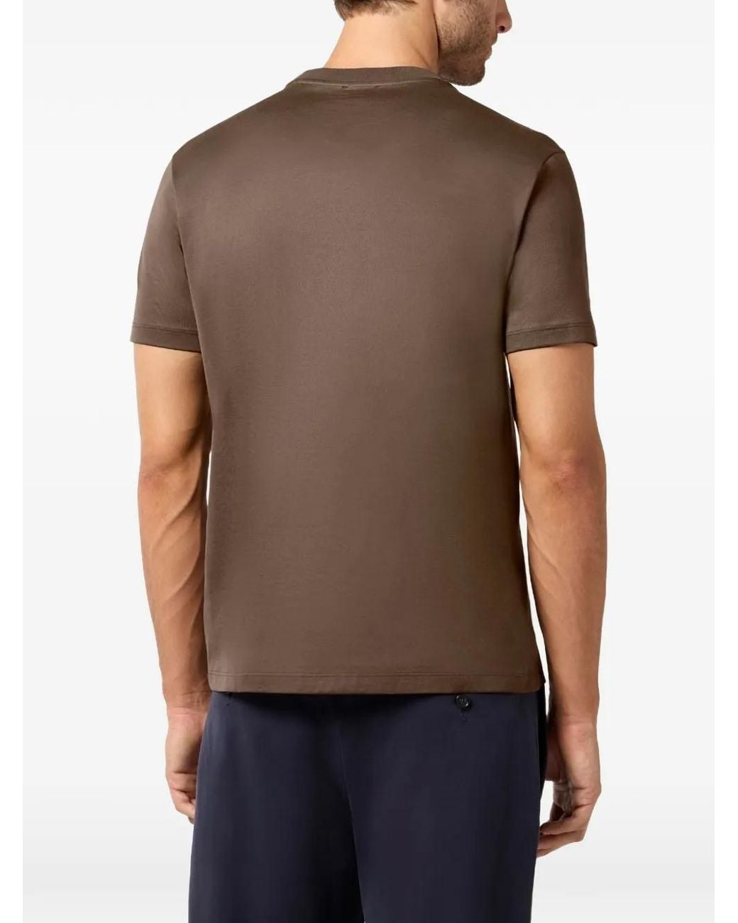 Paul & Shark Brown Aqua Touch Logo-Embroidered T-Shirt for men
