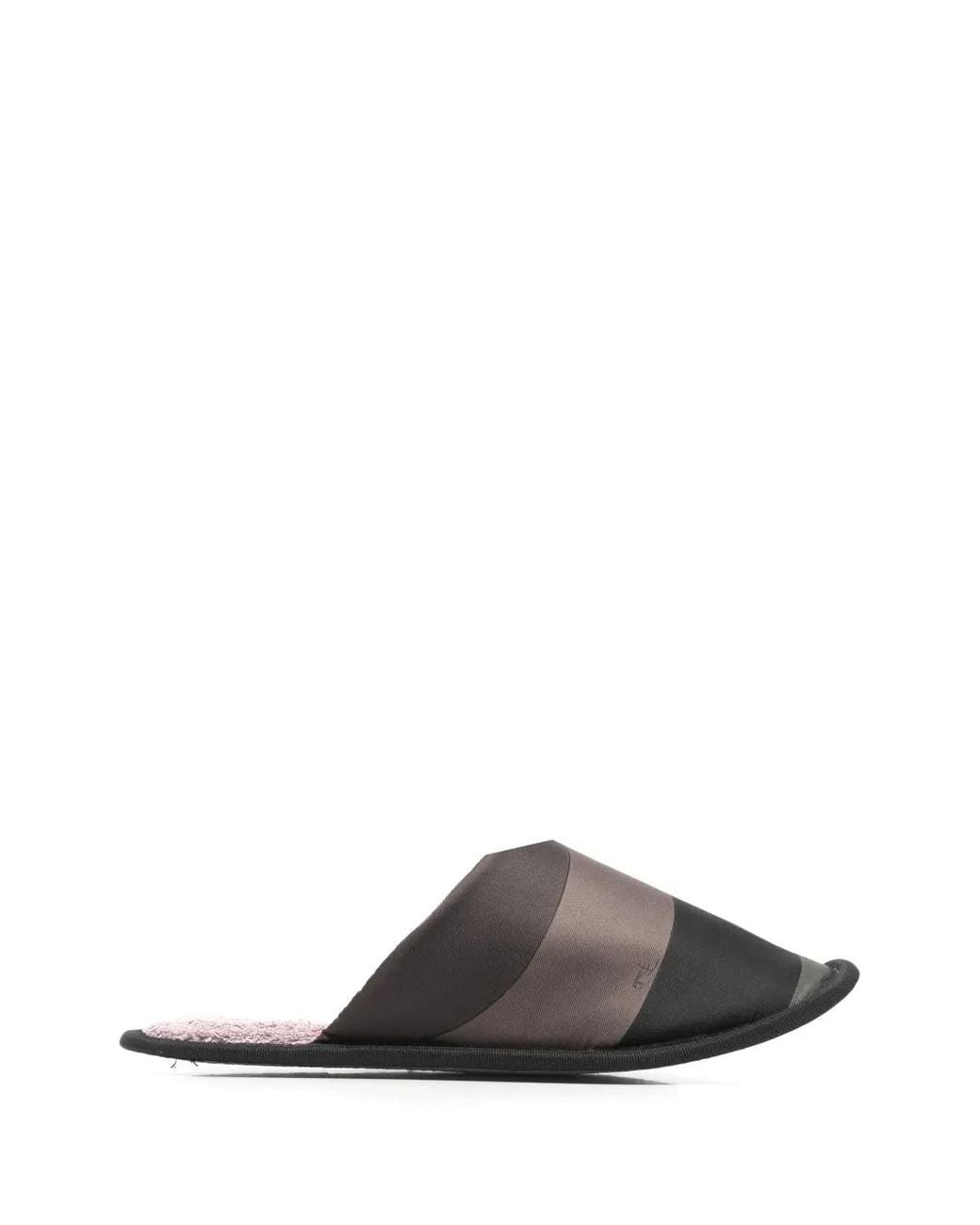 Emilio Pucci Gray Striped Silk Slippers
