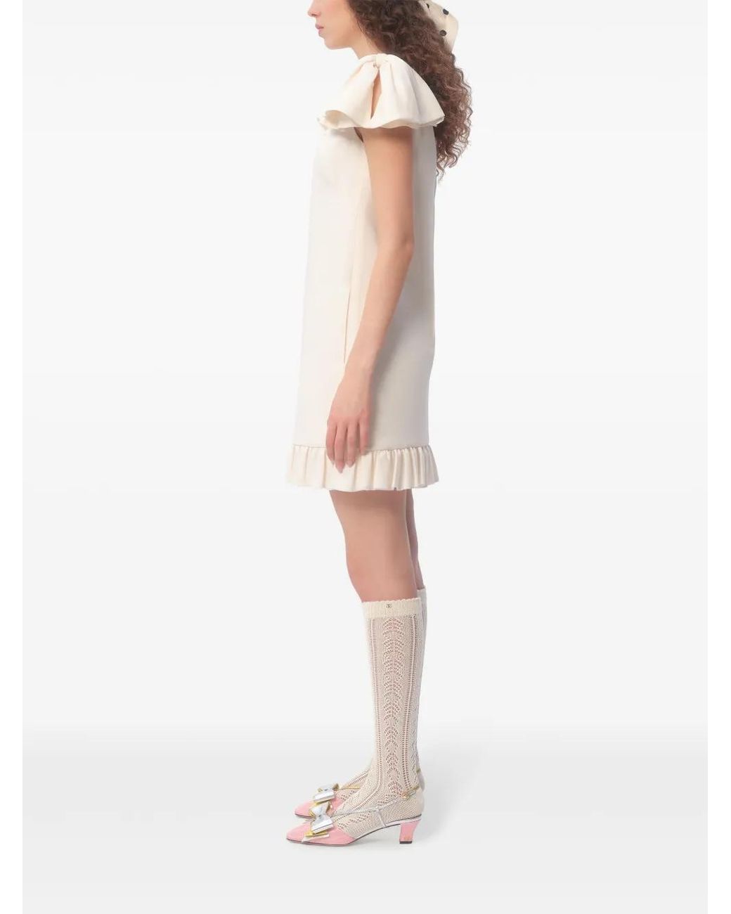 Valentino Garavani White Crepe Couture Mini Dress