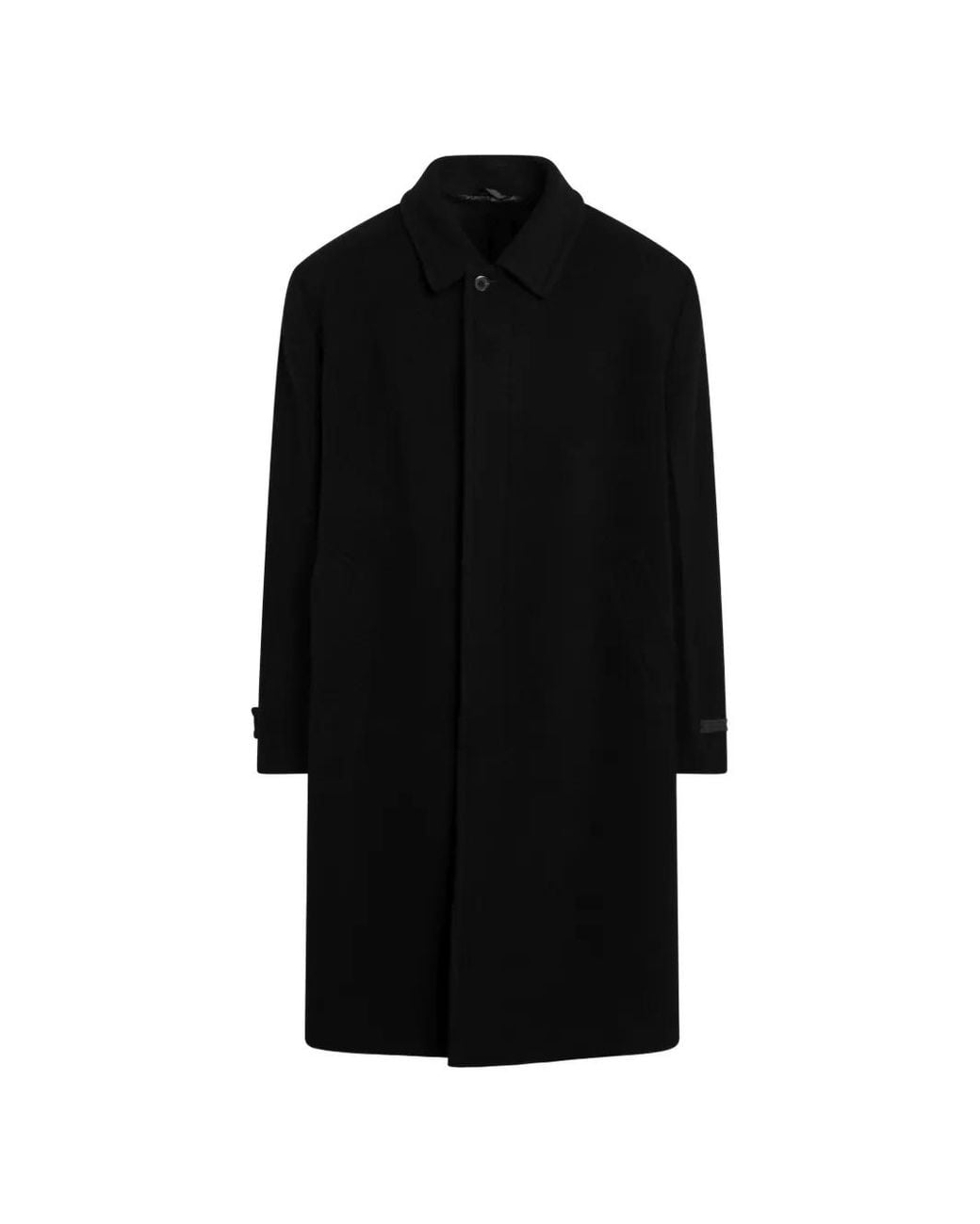 Prada Black Single-Breasted Overcoat for men