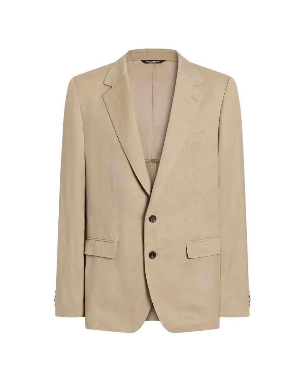 Dolce & Gabbana Natural Martini Light Single-Breasted Linen Jacket for men
