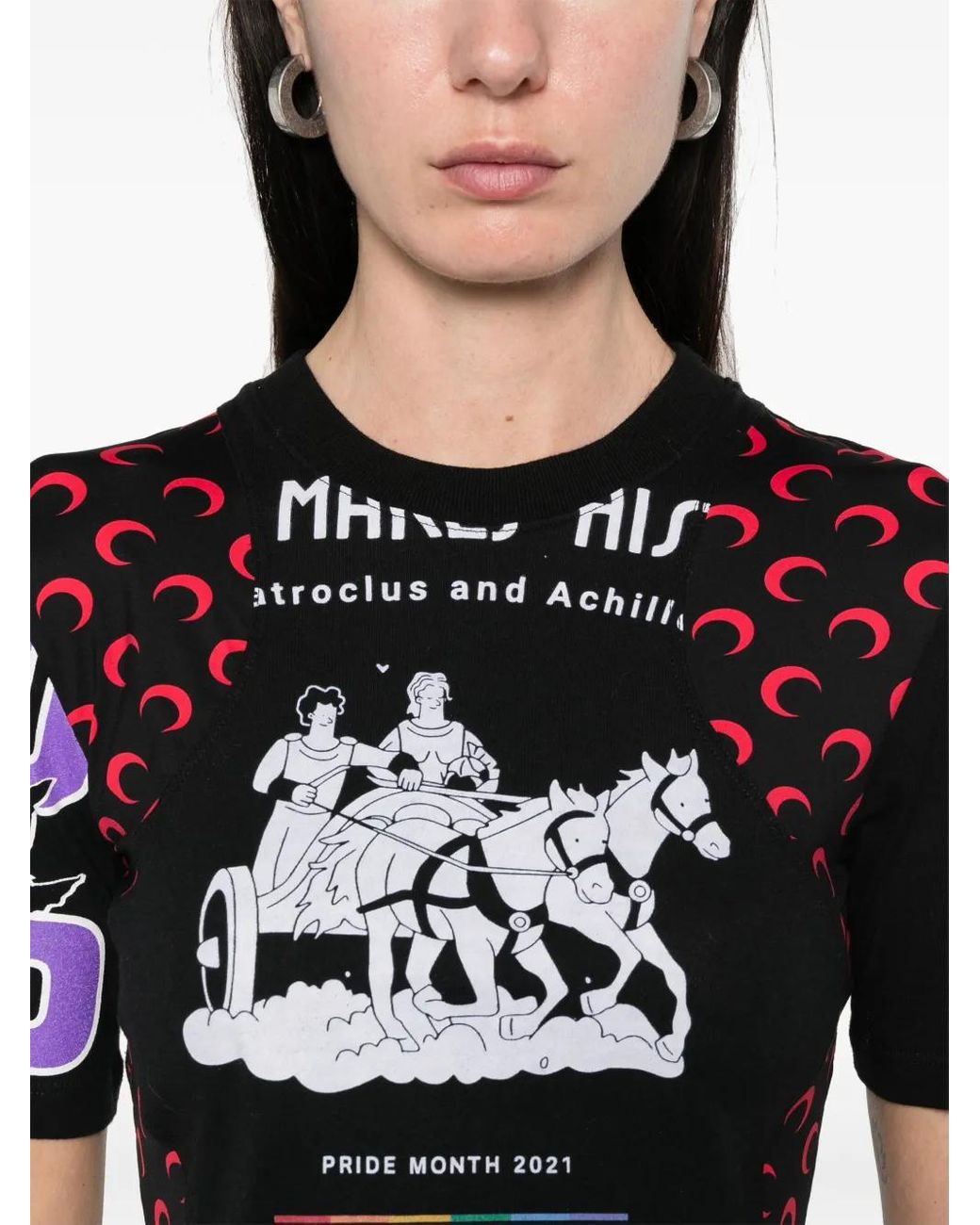 MARINE SERRE☆REGENERATED グラフィック Tシャツ♪【送料込】 Regenerated Graphic Baby Fit T-Shirt • Marine Serre