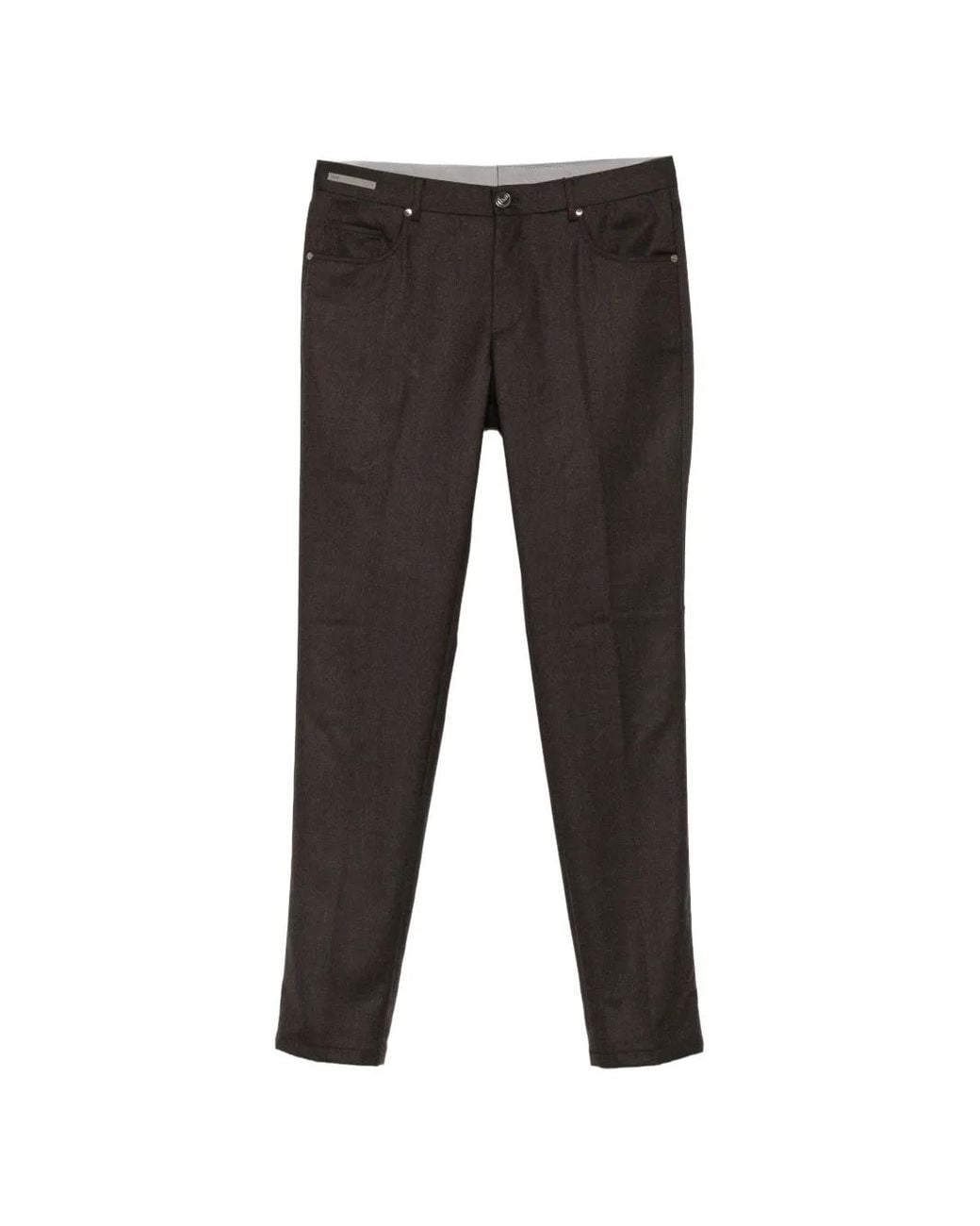 Corneliani Black Five-Pocket Slim-Fit Trousers for men
