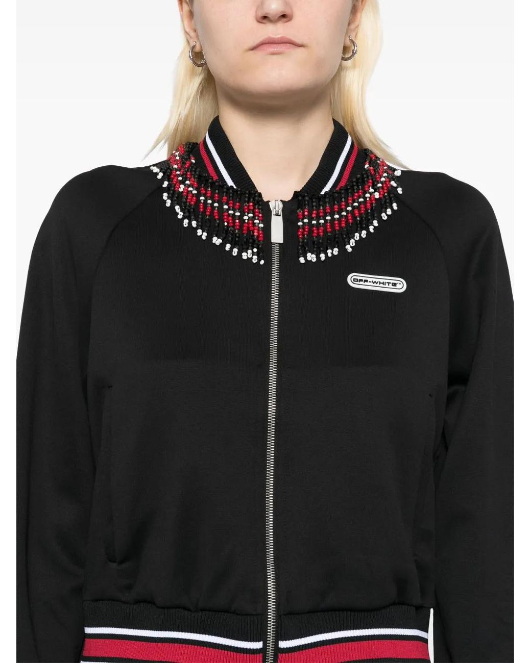 Off-White c/o Virgil Abloh Black Embr Off Patch Tracksuit Jacket