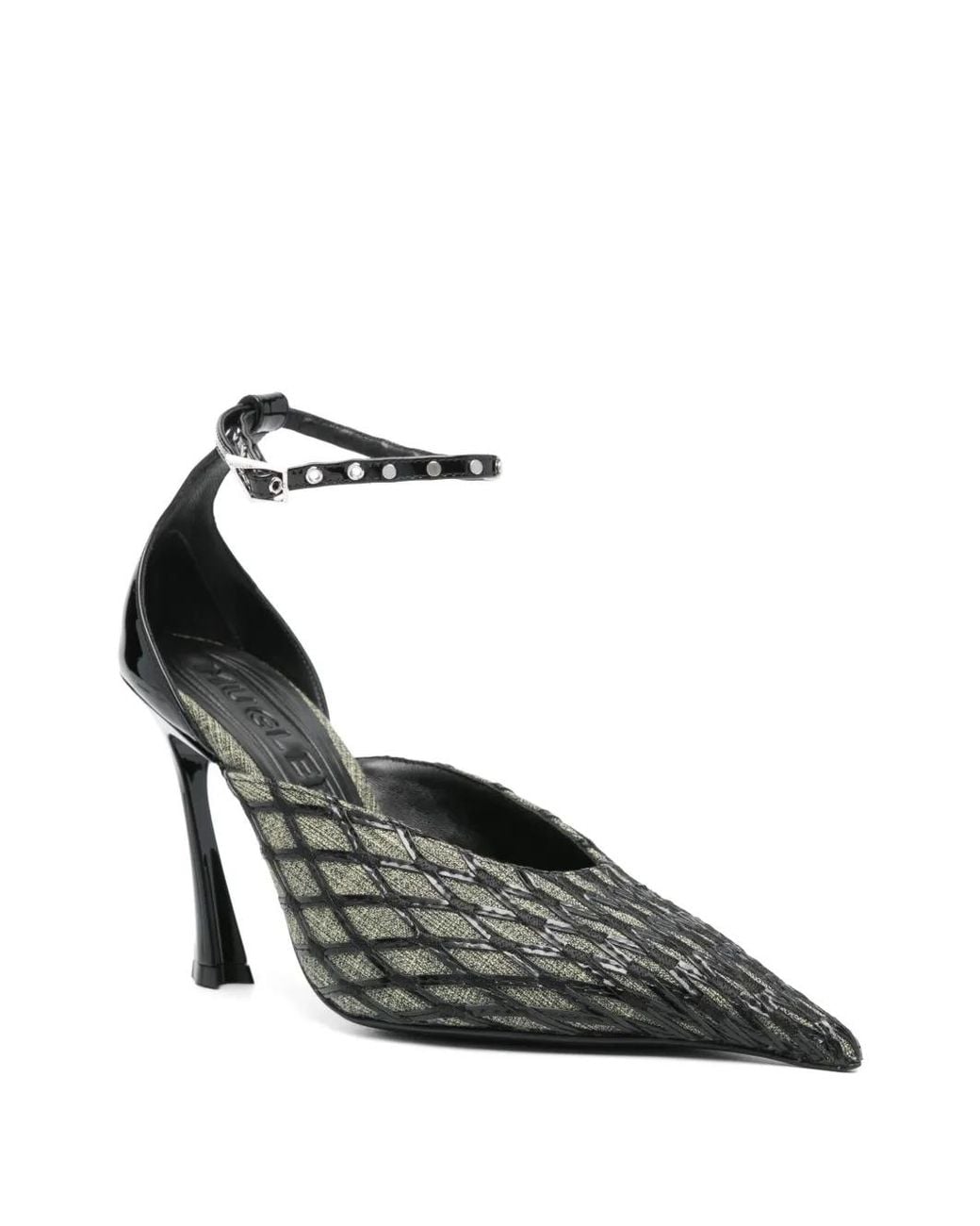 Mugler Metallic 100Mm Diamond-Pattern Mules