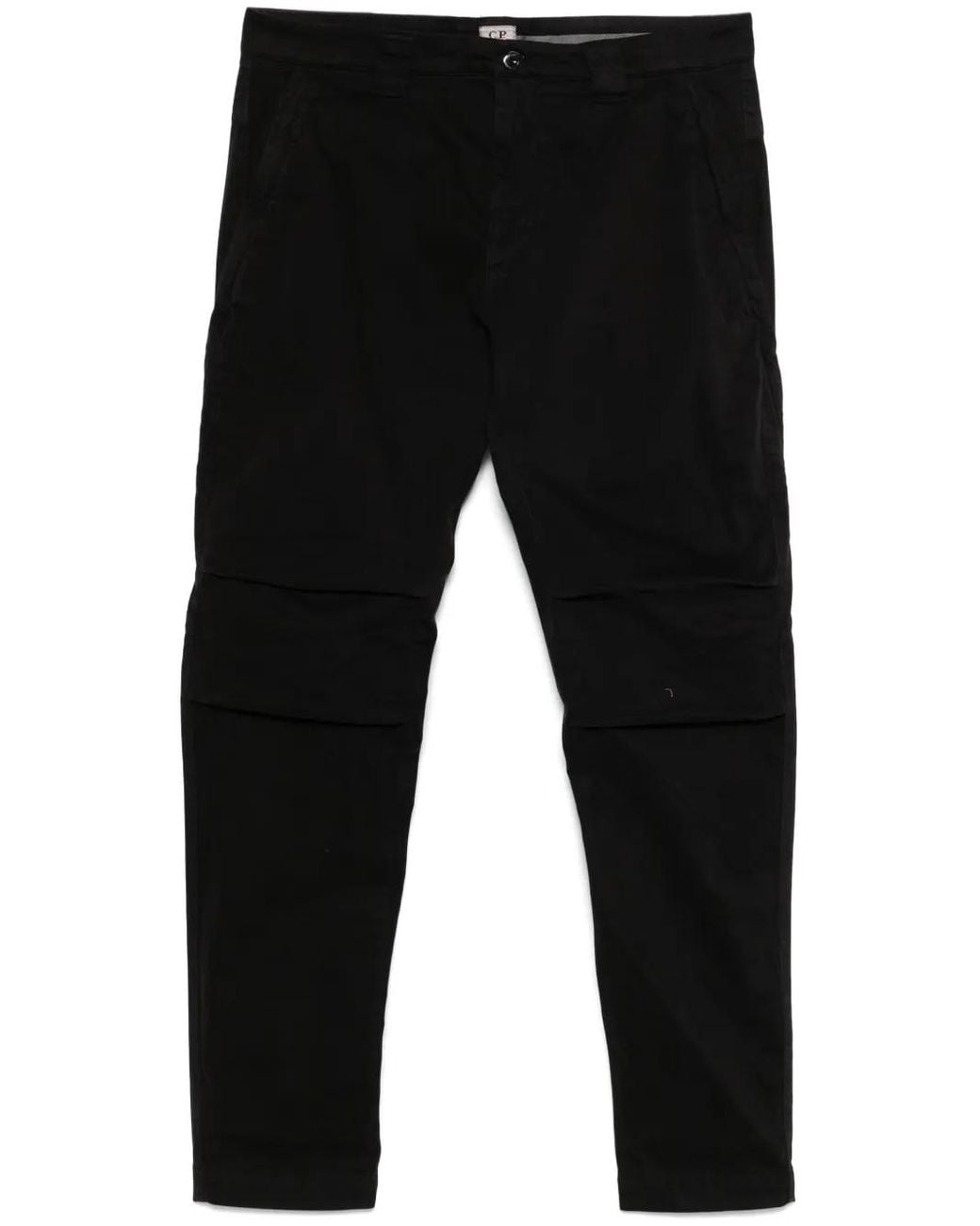 C P Company Black Tapered-Leg Trousers for men
