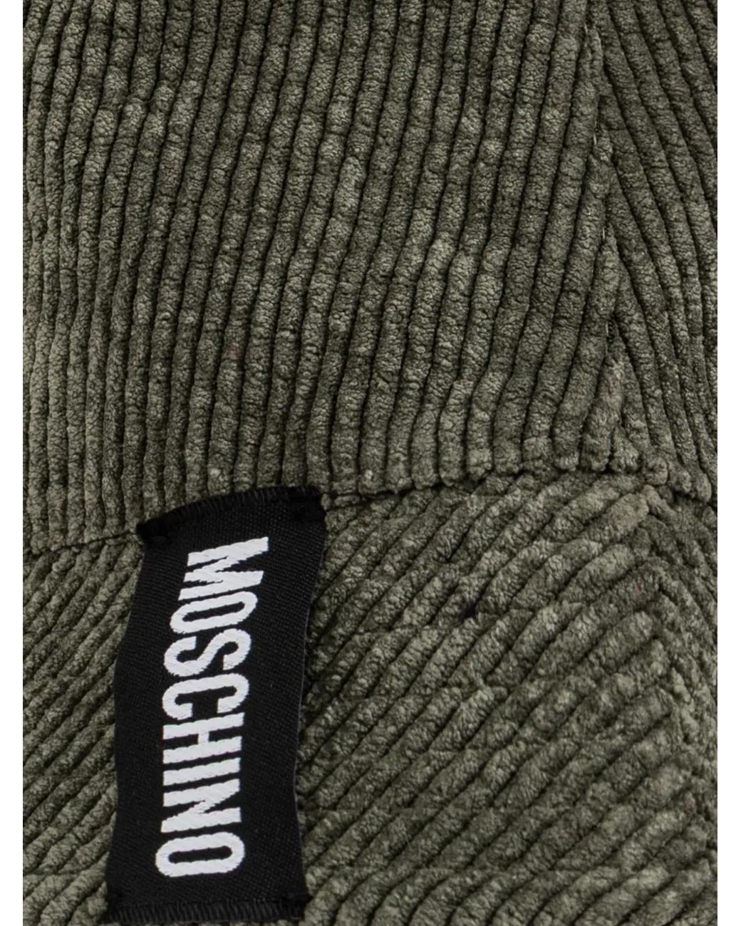 Moschino Green Corduroy Reversible Hat