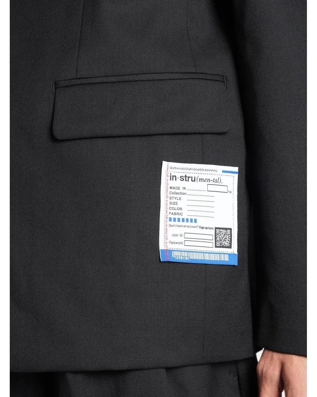Maison Mihara Yasuhiro Black Washable Tailored Jacket for men