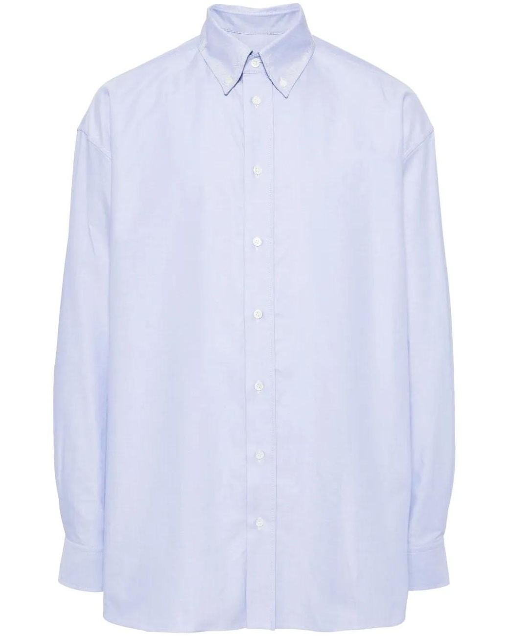 Marni Blue Long-Sleeve Cotton Shirt for men