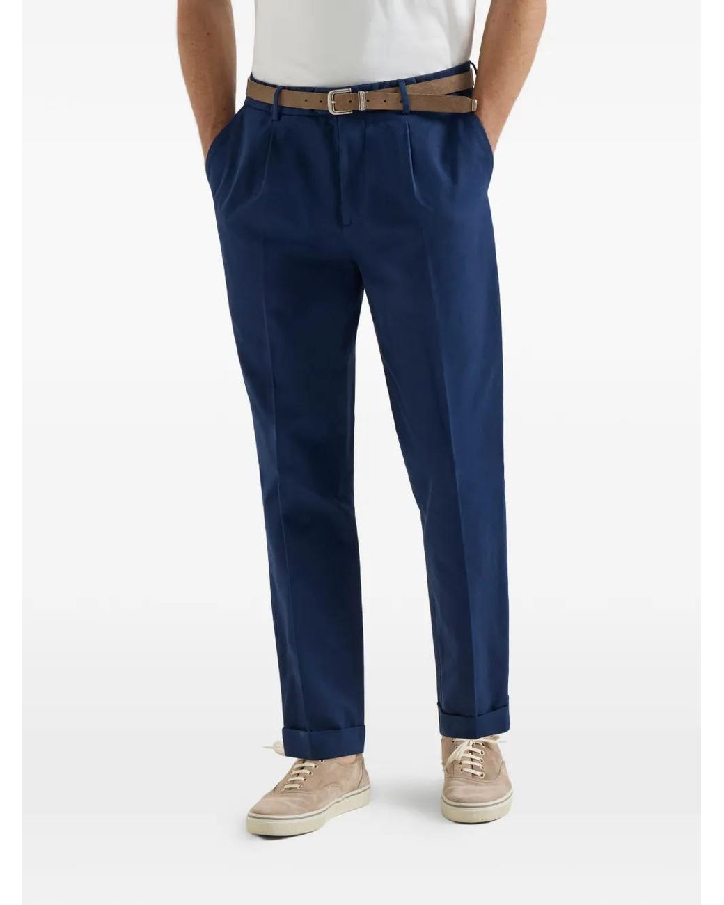 【未使用】BRUNELLO CUCINELLI ガーメントダイ コットン パンツ メンズ Brunello Cucinelli ガーメントダイ コットンギャバジンパンツ
