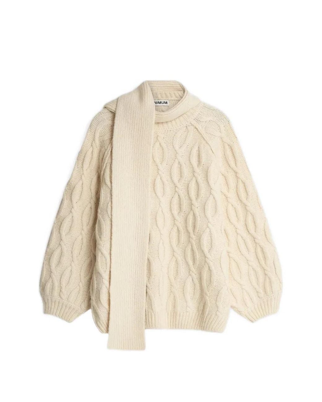 Minimum Natural Rita Pullover Mit Schaldetail
