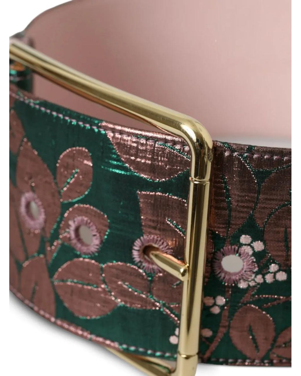 Dolce & Gabbana Gray Ceinture À Fleurs En Jacquard