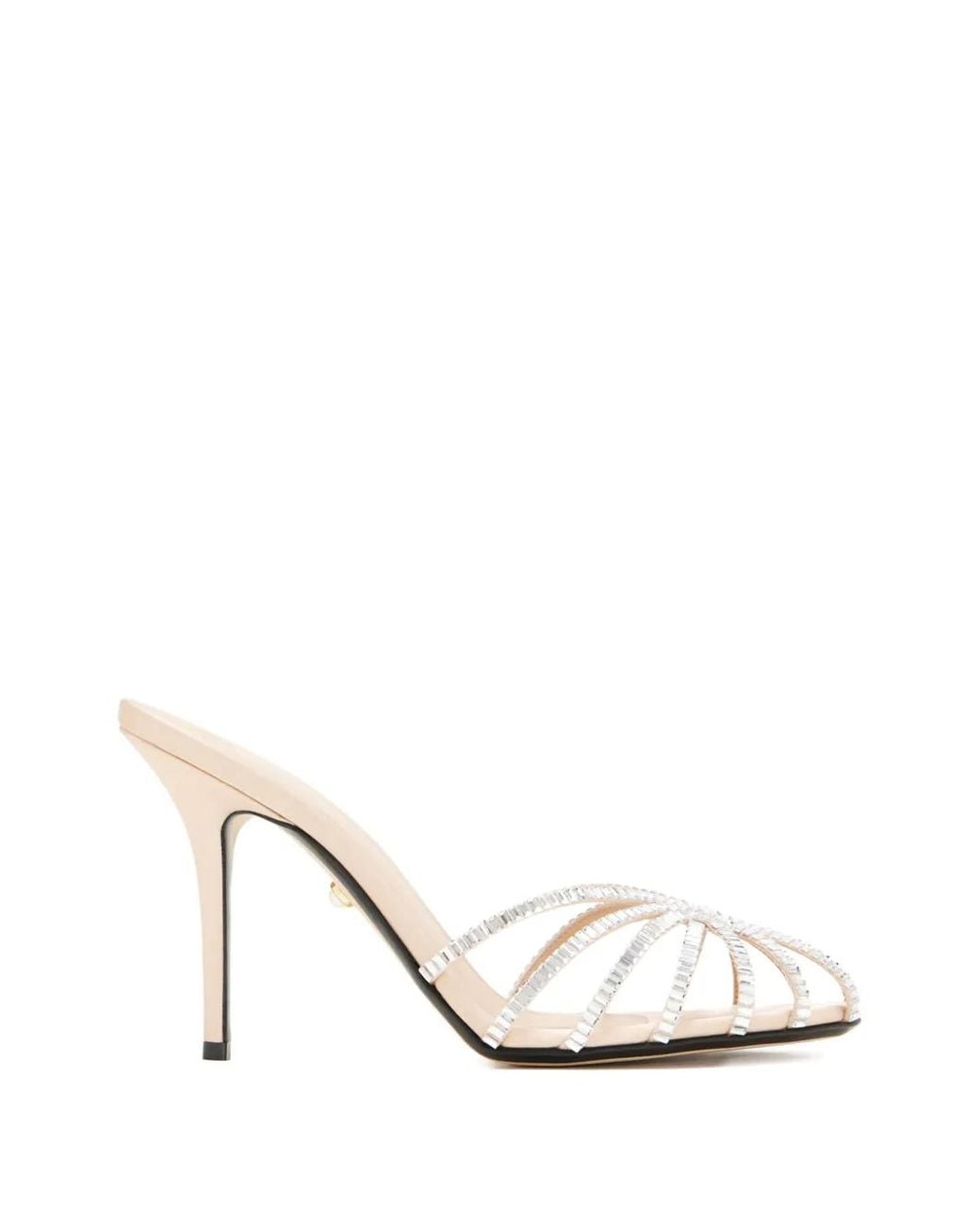 ALEVI White Emily Crystal-Embellished Heeled Sandals