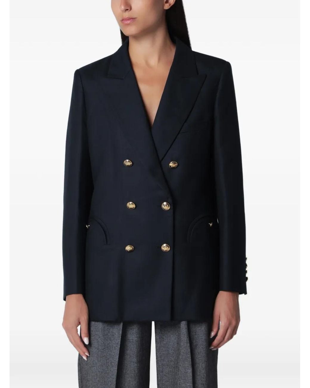 Blazé Milano Blue Everynight Double-Breasted Blazer