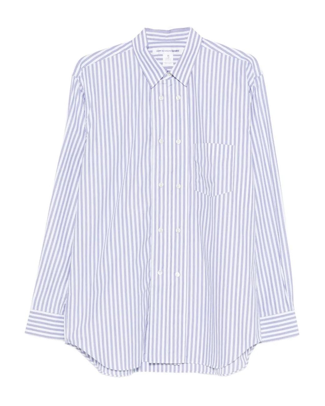 Comme des Garçons White Pocket Striped Shirt for men