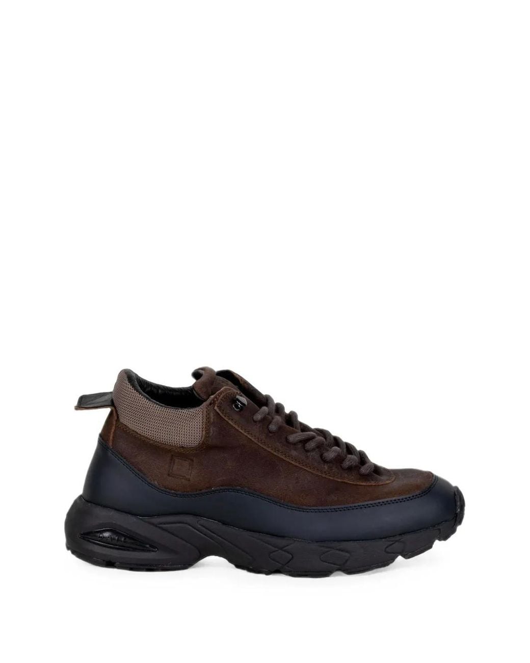 Date Black Suede Panelled Sneakers for men