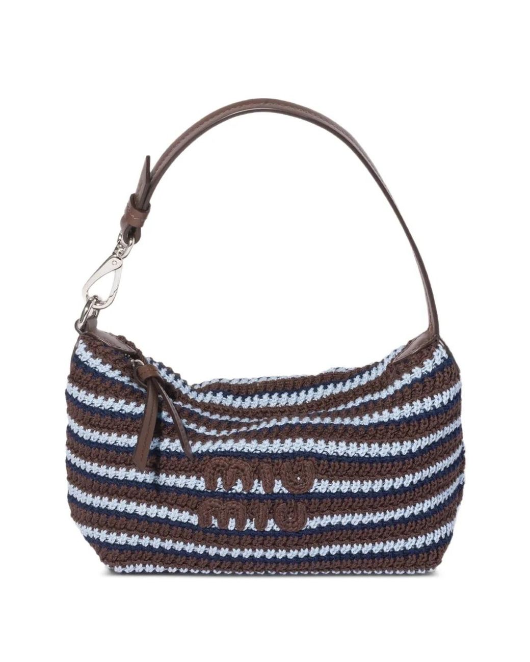 Miu Miu Blue Crochet Pouch
