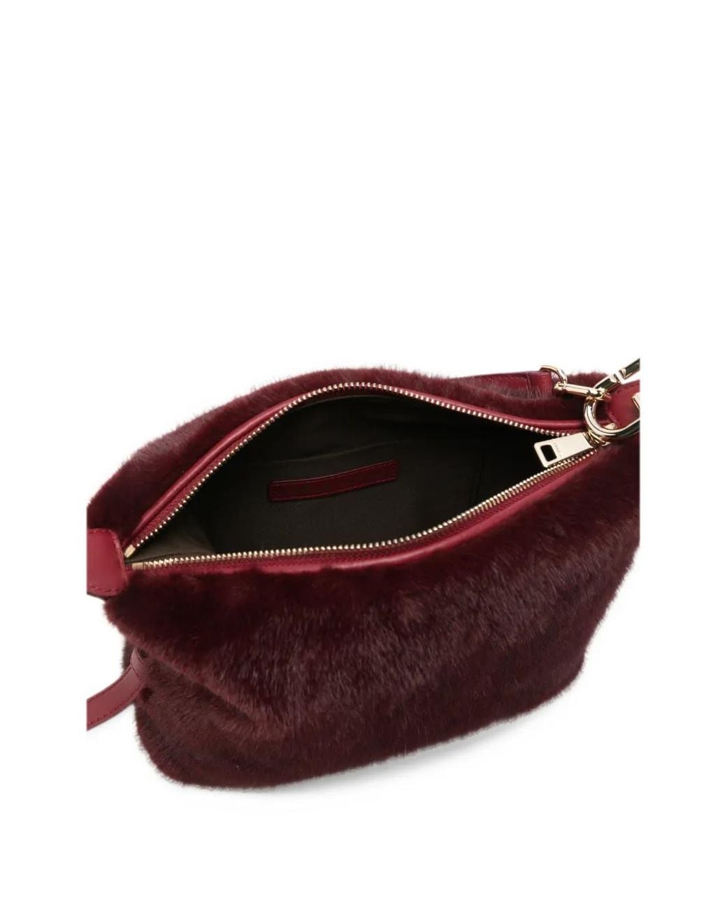 Furla Purple Tonie Faux-Fur Shoulder Bag